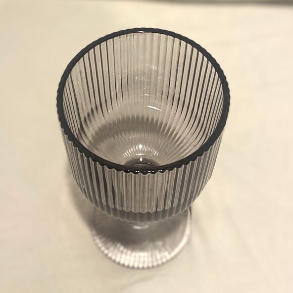 Vintage Light Gray Goblet Water Wine Glass Set Of 4 12 OZ  Excellent Condition - Picture 4 of 7